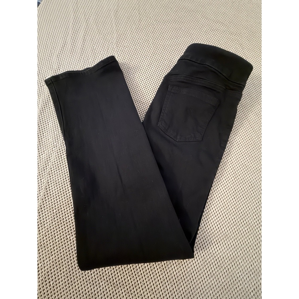 Chicos Slim Fit Boot Cut Jeans Sz 4 Pull On Dark Black Stretch Denim Worn Once‎